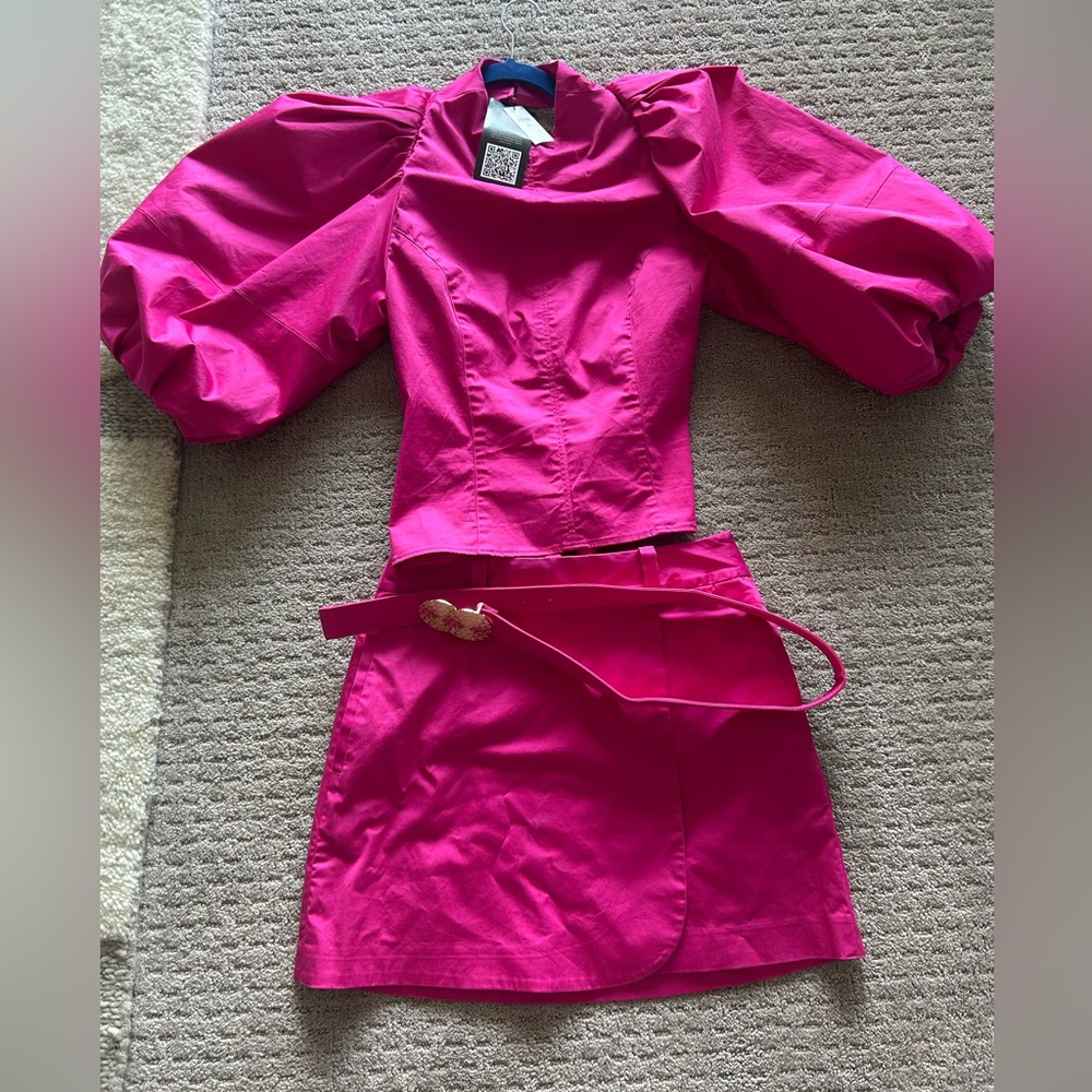 Banana Republic Pink Dress with Puff Sleeves